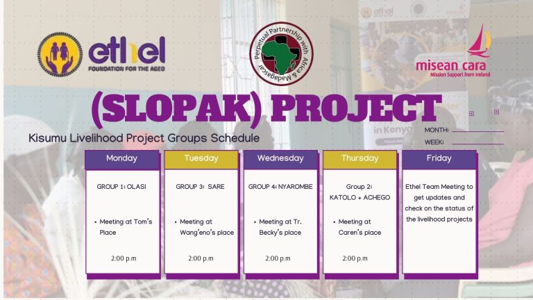 The SLOPAK Livelihood Project Schedule and the Power of Peer Gatherings: Empowering Older Persons in Kisumu